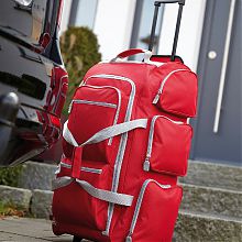 9P gurulós utazó táska, piros-szürke